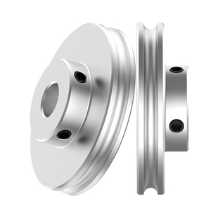 皮带轮U型槽单槽4mmpu圆带聚氨酯传动带o型盘铝合金电机马达主轴