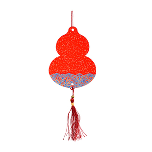 大山皮纸中国风宫廷迷你福卡挂件加厚蜡染万年红双面书画纸软卡春联手写卡纸福字红纸对联专用空白书法作品纸