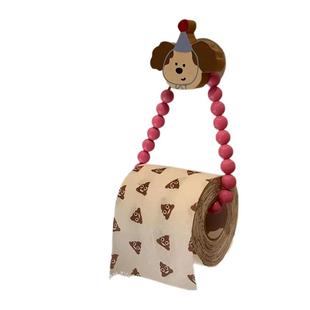 小狗卫生间挂钩免打孔强力粘胶宿舍收纳粘钩卷纸珠链少女心纸巾链