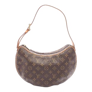 日本中古二奢LV路易威登A级95新Croissant MM豌豆包单肩女包正品