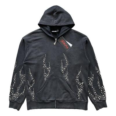 Hellstar Sudios Hoodie 重工洗水钉珠男女休闲连帽卫衣