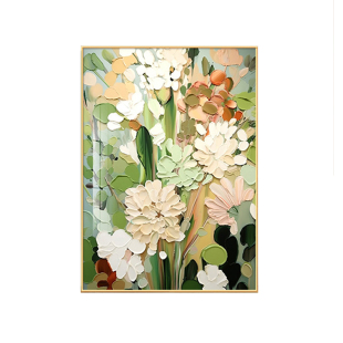 大芬村油画落地画绿色清新抽象肌理画北欧风客厅沙发背景墙装饰画