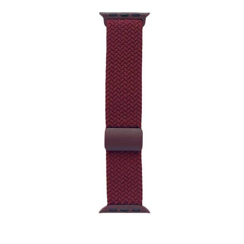 适用iwatch11表带苹果S10手表applewatch9轻肤尼龙红色编织S9女S8新款S7腕带透气SE磁吸7小众S6创意ultra23男