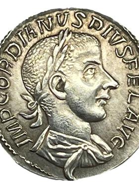 罗马皇帝人像健康女神古币银吊坠