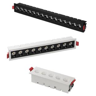 LED格栅线条灯家用无主灯暗装多眼嵌入式客厅方形长条五十头射灯