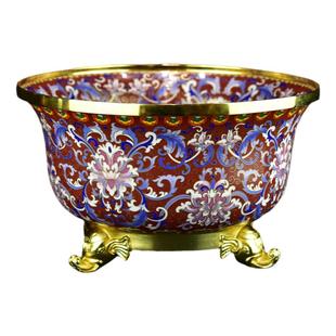 霍铁辉北京景泰蓝象足聚宝盆摆件铜胎掐丝珐琅商务开业店庆贺礼品