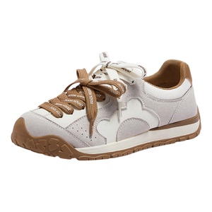 熊猫户外春季新年时尚百搭拼色双鞋带德训阿甘鞋休闲潮流运动鞋女