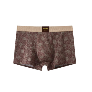 高罗gaoluo男士内裤莫代尔抗菌透气舒适平角裤头纯色中腰青年高弹