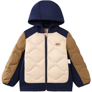 【商场同款】英氏超韧绒儿童羽绒服冬季保暖抗静电男童连帽外套