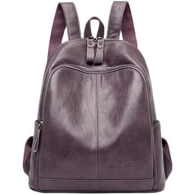 真皮双肩包百搭牛皮女士旅游背包