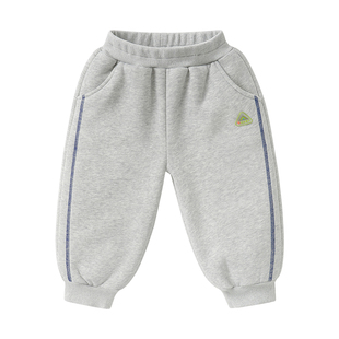 男童山系裤子撞色加绒运动长裤休闲针织卫裤冬装冬季儿童宝宝童装