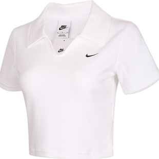 NIKE耐克女子ESSNTL时尚简约百搭polo运动休闲短袖T恤IO2730-100