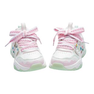 巴拉巴拉童鞋儿童运动鞋女童春秋趣味花朵透气慢跑鞋甜美舒适可爱