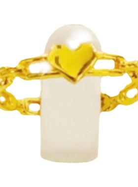 环环相扣18K金爱心戒指