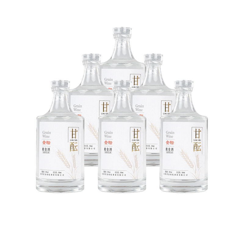 【官方正品】金裕皖甘酝50度500ml浓香型白酒纯粮食口粮酒整箱6瓶