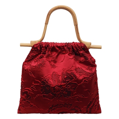 新中式包包女红色婚包国风高级感复古竹节手提包新娘旗袍包敬酒包