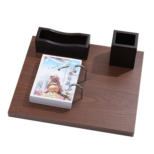 汇星文具 木质办公商务台历架 创意记事本日历老板桌面摆件笔筒 送礼佳品送2026台历可定制logo广告