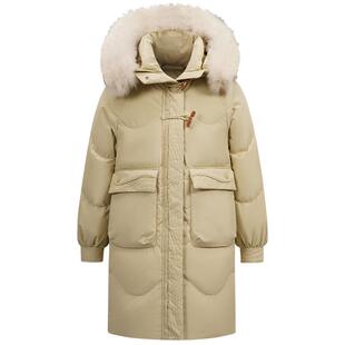 雪中飞26冬季新款狐狸大毛领加厚羽绒服女落肩宽松中长款保暖外套