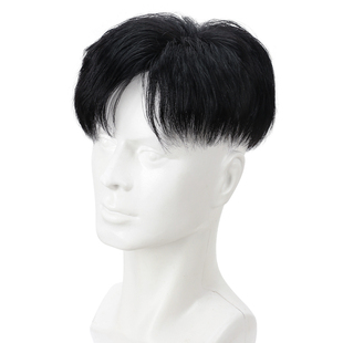 男士微分碎盖男款补发块真发日常假发片时尚自然韩式男生自然假发