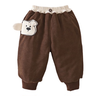 男童裤子加绒加厚冬季儿童保暖裤宝宝外穿夹棉东北一条过冬棉裤潮