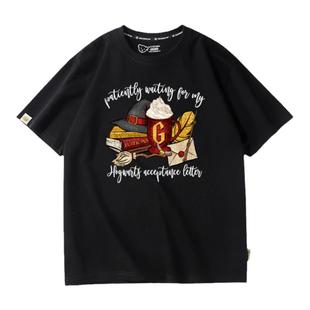 哈利波特联名T恤短袖男女霍格沃茨斯莱特林夏装学院纯棉童装衣服