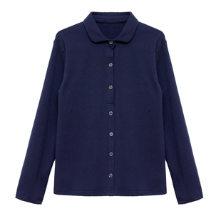 加厚纯棉磨毛衬衣女秋冬POLO领宽松大码胖MM时尚职业内搭叠穿衬衫