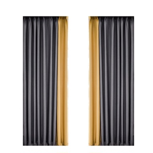 棉麻遮光窗帘卧室简约现代双面遮阳加厚挂钩式客厅ins布料全布风