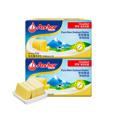 【自营】安佳动物黄油原味454g家用烘焙专用饼干面包吐司牛排