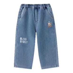 PawinPaw卡通小熊童装25年秋冬新款男宝宝牛仔裤宽松保暖百搭