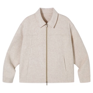 PSO Brand男装女装绵羊毛美式复古翻领厚款毛呢外套呢子拉链夹克