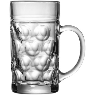 加厚扎啤杯玻璃杯超大容量带把英雄杯慕尼黑啤酒杯大号1000毫升m