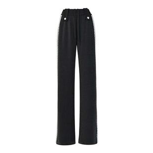 lefame拉飞姆闪钻珍珠装饰运动长裤休闲裤女裤