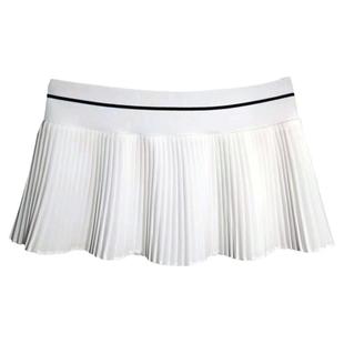 遮屁帘女百搭春秋冬通勤白色风琴折短裙弹力腰打底黑下摆复古叠穿