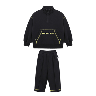 派町童装男童卫衣套装儿童加厚加绒保暖两件套2025新款运动秋冬装