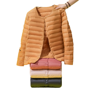 雅鹿轻薄羽绒服内胆女短款2025新款薄款内搭无领内穿冬季保暖外套