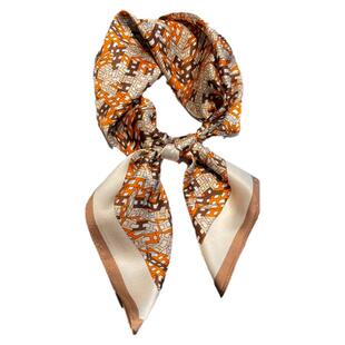 杭州丝绸真丝围巾经典字母100%桑蚕丝丝巾女70cm小方巾领巾秋冬