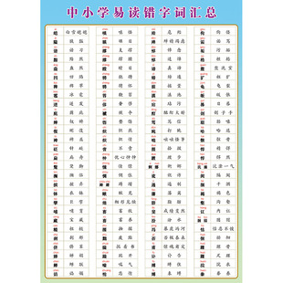 小学语文多音字量词汇总大全知识海报贴纸贴图墙贴挂图