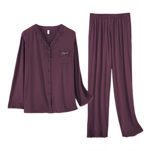 睡衣女士春秋款莫代尔长袖2026新款秋冬中年妈妈贵妇高级感家居服