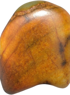 和田玉三色黄沁籽料原石手把件