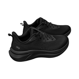 安踏男鞋游川跑鞋男2026新款春季网面透气减震休闲男士黑色运动鞋