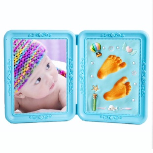 防尘宝宝手足印手脚印手印泥婴儿印泥相框百天满月出生礼物纪念品