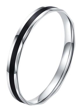 日韩风钛钢小众设计字母情侣对戒