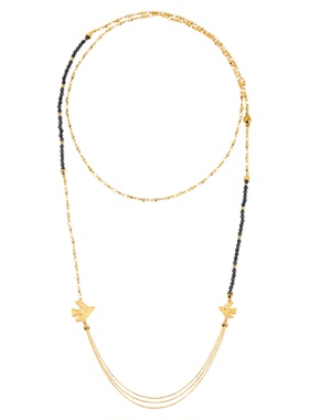 Neverfar飞鸟系列·心羽辑 CORDEALIS归巢·黑尖晶飞鸟长链项链女