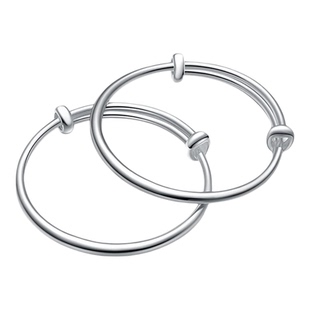 黄金彩虹足银手镯宝宝婴儿满月周岁礼物银饰推拉镯不掉色实心镯子