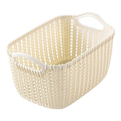仿藤编桌面收纳篮塑料收纳筐