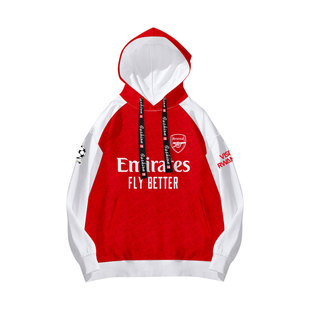 25-26赛季阿森纳队服哲凯赖什同款足球衣服连帽卫衣男女球迷外套