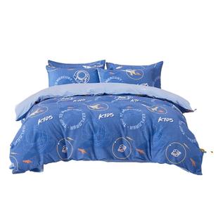 水星家纺全棉磨毛三四件套A类抗菌保暖套件儿童卡通床单被套床品