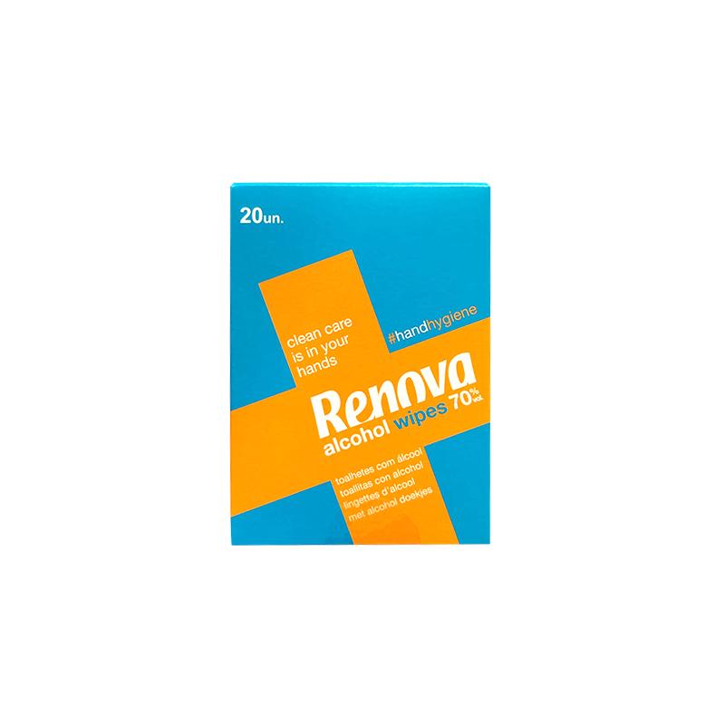 Renova葡萄牙进口酒精杀菌消毒湿纸巾小包便携式独片包装卫生擦脸