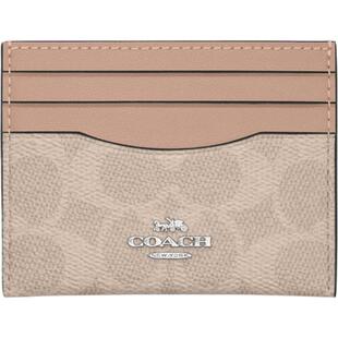 COACH/蔻驰奥莱女士经典标志老花纤巧型证件包卡包便携
