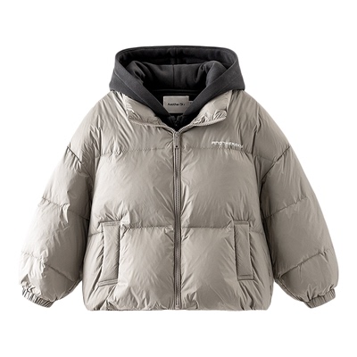 男童韩系假两件90白鸭绒羽绒服厚